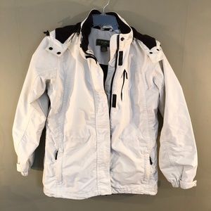 Eddie Bauer Cream Jacket w/ zip off hood
